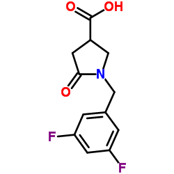 1-(3,5-Difluorobenzyl)-5-oxopyrrolidine-3-carboxylic acid结构式