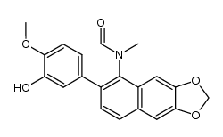 2-(3-hydroxy-4-methoxyphenyl)-6,7-methylenedioxy-1-(N-methylformamido)naphthalene Structure