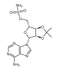 ((3aR,4R,6R,6aR)-6-(6-amino-9H-purin-9-yl)-2,2-dimethyltetrahydrofuro[3,4-d][1,3]dioxol-4-yl)methyl sulfamate结构式