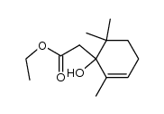 2-(1-Hydroxy-2,6,6-trimethyl-2-cyclohexen-1-yl)ethansaeure-ethylester结构式