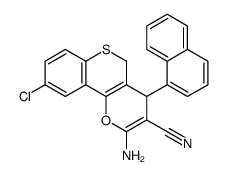 2-amino-9-chloro-4-naphthalen-1-yl-4,5-dihydrothiochromeno[4,3-b]pyran-3-carbonitrile结构式