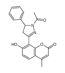8-(1-Acetyl-5-phenyl-4,5-dihydro-1H-pyrazol-3-yl)-7-hydroxy-4-methyl-chromen-2-one Structure