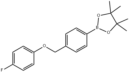 2-(4-((4-fluorophenoxy)methyl)phenyl)-4,4,5,5-tetramethyl-1,3,2-dioxaborolane Structure