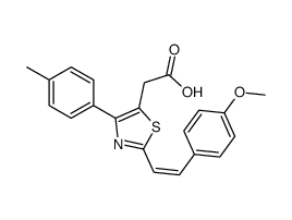 2-[2-[(E)-2-(4-methoxyphenyl)ethenyl]-4-(4-methylphenyl)-1,3-thiazol-5-yl]acetic acid Structure