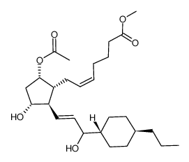 9-acetyl-15 trans-(4-n-propylcyclohexyl)-16,17,18,19,20-pentanorprostaglandin F2α methyl ester Structure