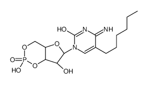 4-amino-1-[(6R,7R)-2,7-dihydroxy-2-oxo-4a,6,7,7a-tetrahydro-4H-furo[3,2-d][1,3,2]dioxaphosphinin-6-yl]-5-hexylpyrimidin-2-one结构式