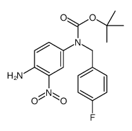 2-Methyl-2-propanyl (4-amino-3-nitrophenyl)(4-fluorobenzyl)carbam ate结构式
