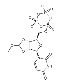 6-(((3aR,4R,6R,6aR)-6-(2,4-dioxo-3,4-dihydropyrimidin-1(2H)-yl)-2-methoxytetrahydrofuro[3,4-d][1,3]dioxol-4-yl)methoxy)-1,3,5,2,4,6-trioxatriphosphinane-2,4-bis(olate) 2,4-dioxide-6-sulfide Structure