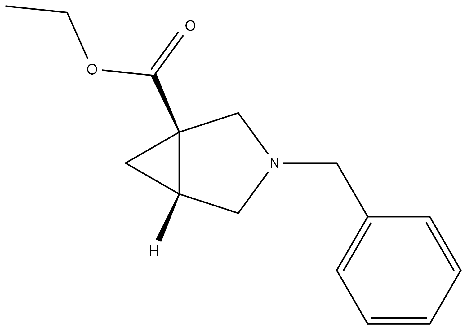 3-Azabicyclo[3.1.0]hexane-1-carboxylic acid, 3-(phenylmethyl)-, ethyl ester, (1R,5R)-结构式