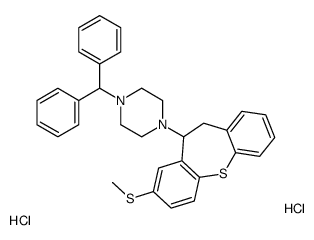 1-benzhydryl-4-(3-methylsulfanyl-5,6-dihydrobenzo[b][1]benzothiepin-5-yl)piperazine,dihydrochloride结构式