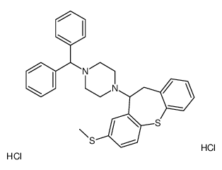 1-benzhydryl-4-(3-methylsulfanyl-5,6-dihydrobenzo[b][1]benzothiepin-5-yl)piperazine,dihydrochloride Structure