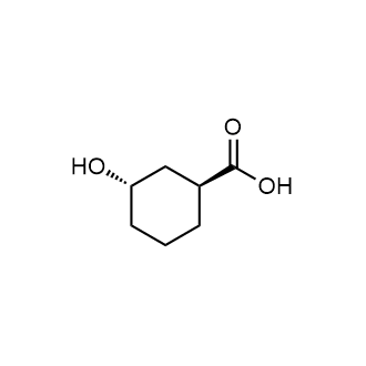 (1S-trans)-3-Hydroxycyclohexane-1-carboxylic acid Structure