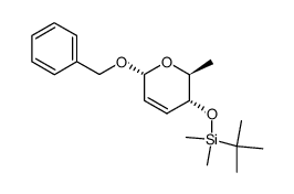 phenylmethyl 2,3,6-trideoxy-4-O-((1,1-dimethylethyl)dimethylsilyl)-α-L-erythro-hex-2-enopyranoside结构式