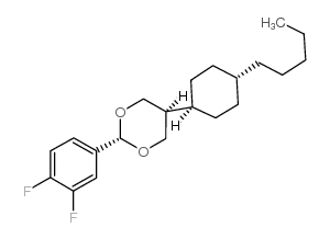 trans-2-(3,4-difluorophenyl)-5-(trans-4-n-pentylcyclohexyl)-1,3-dioxane结构式