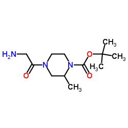 2-Methyl-2-propanyl 4-glycyl-2-methyl-1-piperazinecarboxylate结构式