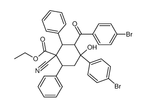 ethyl 3-(4-bromobenzoyl)-4-(4-bromophenyl)-1-cyano-4-hydroxy-2,6-diphenylcyclohexane-1-carboxylate Structure