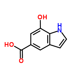 7-hydroxy-1H-indole-5-carboxylic acid结构式