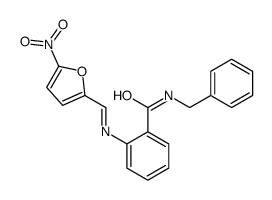 N-benzyl-2-[(5-nitrofuran-2-yl)methylideneamino]benzamide结构式