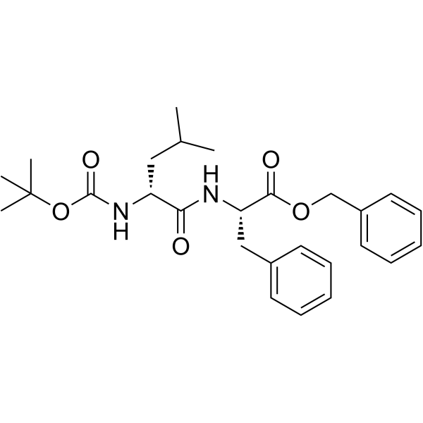 L-Phenylalanine, N-[N-[(1,1-dimethylethoxy)carbonyl]-D-leucyl]-, phenylmethyl ester Structure