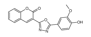 3-[5-(4-Hydroxy-3-methoxy-phenyl)-[1,3,4]oxadiazol-2-yl]-chromen-2-one结构式