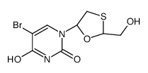 5-bromo-1-[(2R,5R)-2-(hydroxymethyl)-1,3-oxathiolan-5-yl]pyrimidine-2,4-dione结构式
