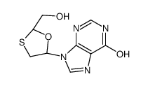 9-[(2R,5R)-2-(hydroxymethyl)-1,3-oxathiolan-5-yl]-3H-purin-6-one结构式