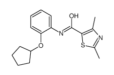 N-(2-cyclopentyloxyphenyl)-2,4-dimethyl-1,3-thiazole-5-carboxamide结构式