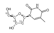 [1',2',3',4',5'-13c5]thymidine结构式