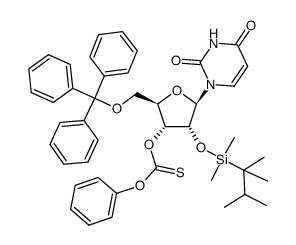 3'-O-phenoxythiocarbonyl-2'-O-thexyldimethylsilyl-5'-O-trityluridine Structure