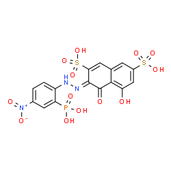 4,5-Dihydroxy-3-[(4-nitro-2-phosphonophenyl)azo]-2,7-naphthalenedisulfonic acid Structure