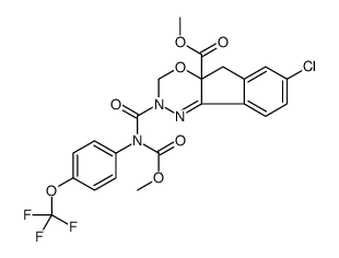 methyl (4aR)-7-chloro-2-[methoxycarbonyl-[4-(trifluoromethoxy)phenyl]carbamoyl]-3,5-dihydroindeno[1,2-e][1,3,4]oxadiazine-4a-carboxylate structure