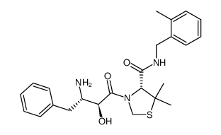 (R)-N-(2-methylbenzyl)-3-[(2S,3S)-3-amino-2-hydroxy-4-phenylbutanoyl]-5,5-dimethyl-1,3-thiazolidine-4-carboxamide Structure