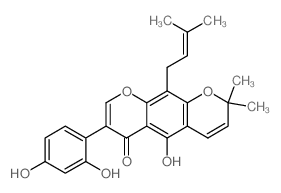 2H,6H-Benzo[1,2-b:5,4-b']dipyran-6-one,7- (2,4-dihydroxyphenyl)-5-hydroxy-2,2- dimethyl-10-(3-methyl-2-butenyl)-结构式