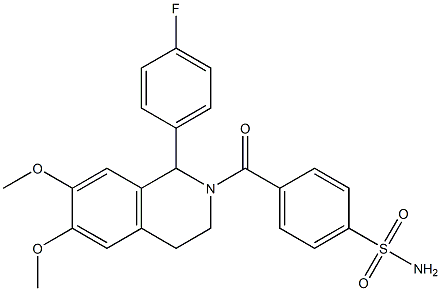 4-(1-(4-fluorophenyl)-6,7-dimethoxy-1,2,3,4-tetrahydroisoquinoline-2-carbonyl)benzenesulfonamide Structure