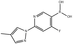 4-Fluoro-2-(4-methyl-1H-pyrazol-1-yl)pyridine-5-boronic acid结构式