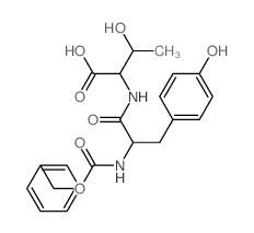 3-hydroxy-2-[[3-(4-hydroxyphenyl)-2-phenylmethoxycarbonylamino-propanoyl]amino]butanoic acid structure