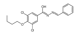 N-[(E)-benzylideneamino]-4-butoxy-3,5-dichlorobenzamide结构式