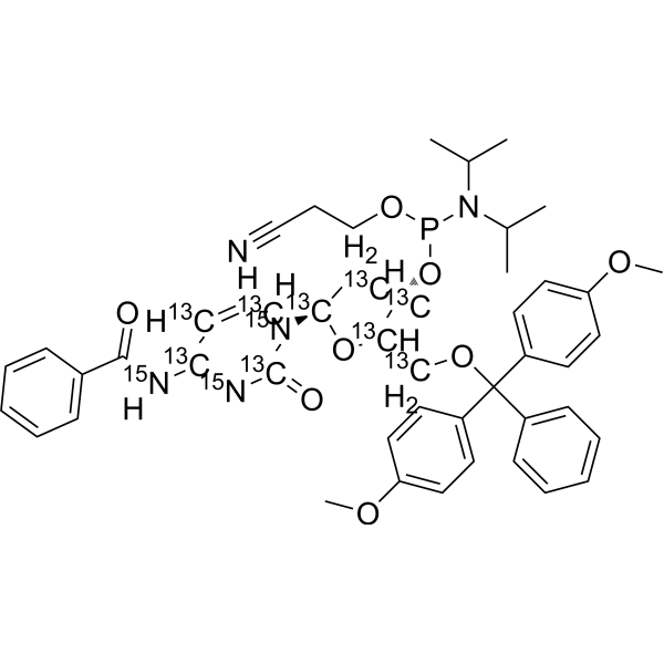 DMT-dC(bz) Phosphoramidite-13C9,15N3结构式