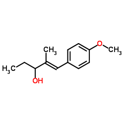 (1E)-1-(4-Methoxyphenyl)-2-methyl-1-penten-3-ol结构式
