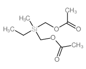 (acetyloxymethyl-ethyl-methyl-silyl)methyl acetate structure
