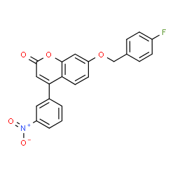 7-[(4-fluorophenyl)methoxy]-4-(3-nitrophenyl)chromen-2-one structure