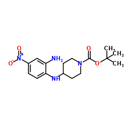 2-Methyl-2-propanyl 4-[(2-amino-4-nitrophenyl)amino]-1-piperidinecarboxylate Structure