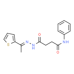 4-oxo-N-phenyl-4-{(2E)-2-[1-(thiophen-2-yl)ethylidene]hydrazinyl}butanamide structure