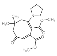 dimethyl (1Z,7E)-4,4-dimethyl-6-oxo-2-pyrrolidin-1-yl-cycloocta-1,7-diene-1,8-dicarboxylate structure