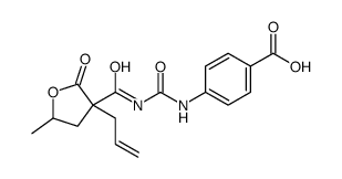 4-[(5-methyl-2-oxo-3-prop-2-enyloxolane-3-carbonyl)carbamoylamino]benzoic acid结构式