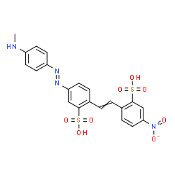 5-[[4-(methylamino)phenyl]azo]-2-[2-(4-nitro-2-sulphophenyl)vinyl]benzenesulphonic acid Structure