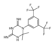 1-[3,5-bis(trifluoromethyl)phenyl]-6,6-dimethyl-1,3,5-triazine-2,4-diamine结构式