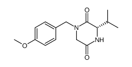 (S)-N(1)-(p-methoxybenzyl)-3-isopropylpiperazine-2,5-dione Structure