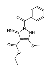 2-benzoyl-3-imino-5-methylsulfanyl-2,3-dihydro-1H-pyrazole-4-carboxylic acid ethyl ester结构式