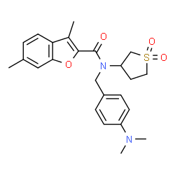 2-Benzofurancarboxamide,N-[[4-(dimethylamino)phenyl]methyl]-3,6-dimethyl-N-(tetrahydro-1,1-dioxido-3-thienyl)-(9CI)结构式